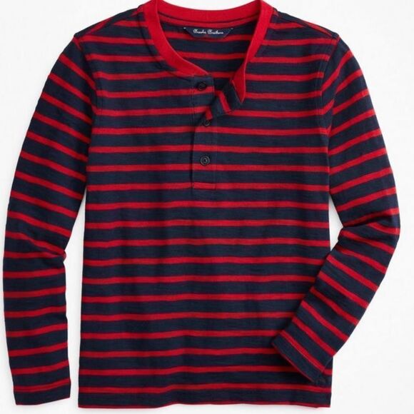 Brooks Brothers Other - Brooks Brothers Fleece Boys size Medium Stripe Cotton Jersey Henley